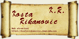 Kosta Rikanović vizit kartica